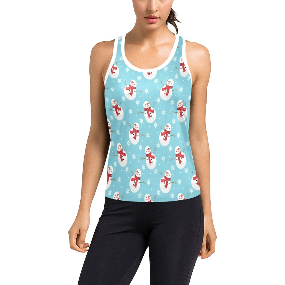 Snowman Print Design LKS304 Women's Racerback Tank Top