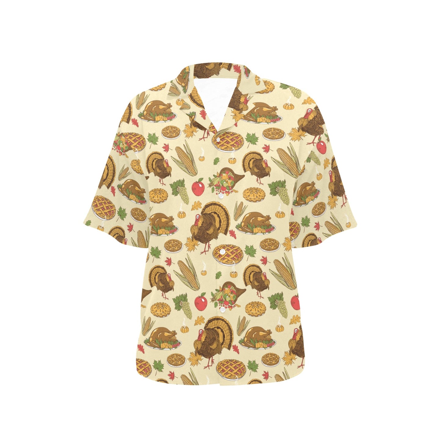 Turkey Pattern Print Design 02 Women's Hawaiian Shirt
