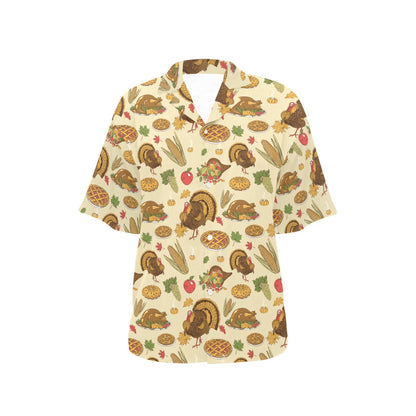 Turkey Pattern Print Design 02 Women's Hawaiian Shirt