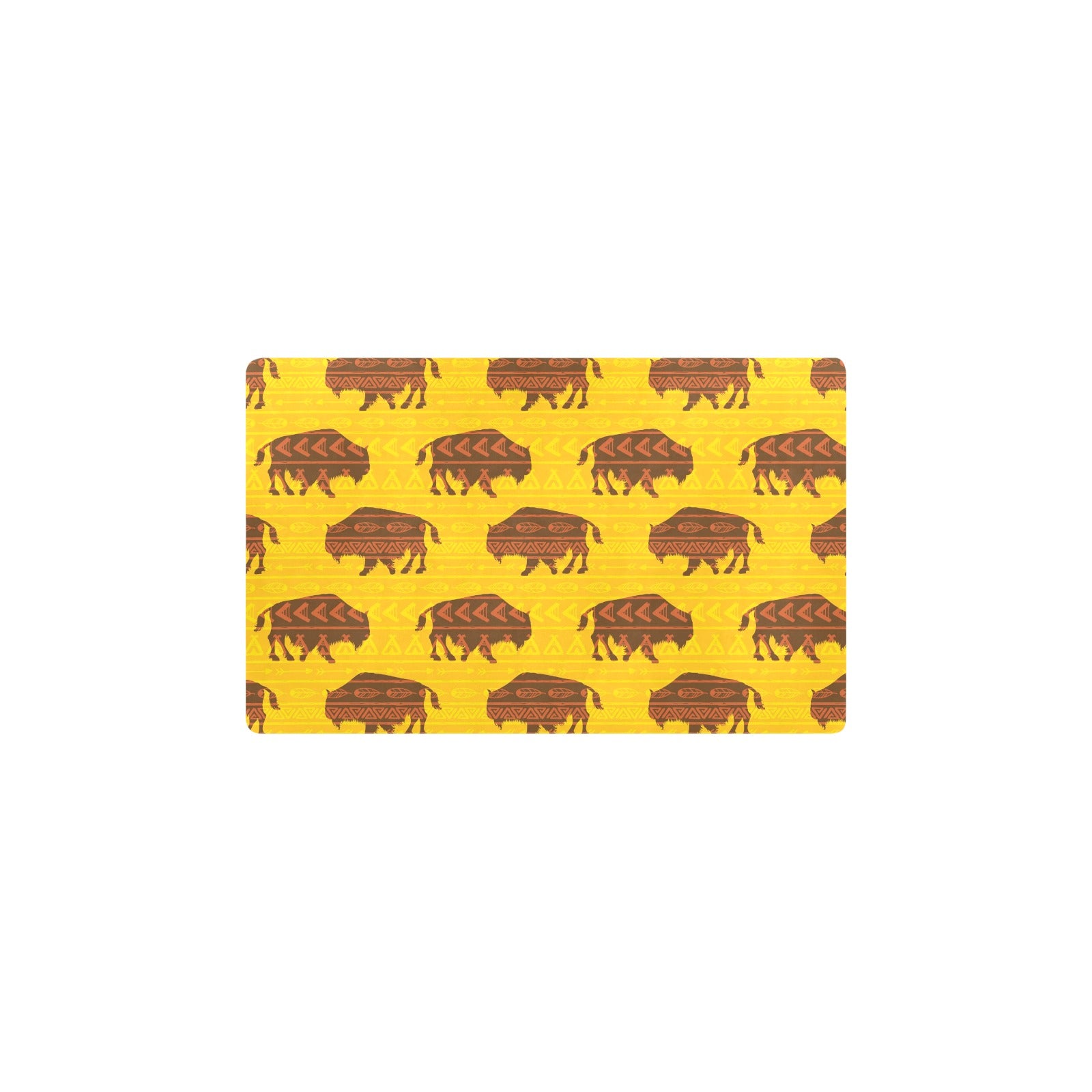 Bison Native Pattern Print Design 01 Kitchen Mat