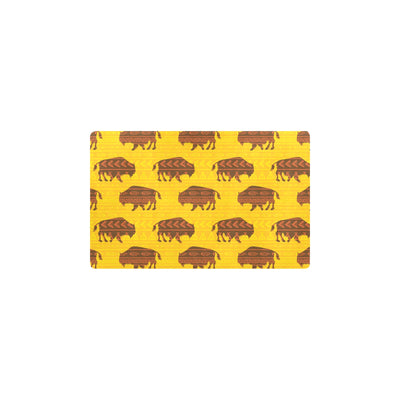 Bison Native Pattern Print Design 01 Kitchen Mat