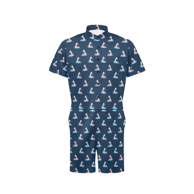 Shark Print Design LKS3010 Men's Romper