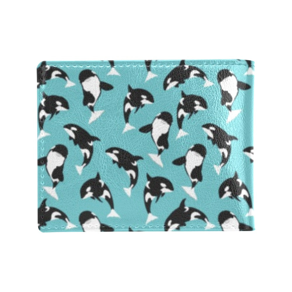 Whale Action Design Themed Print Men's ID Card Wallet