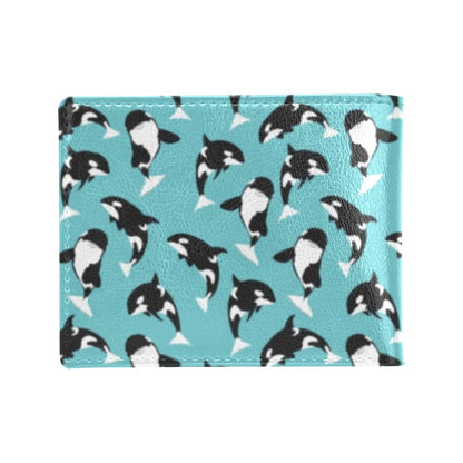 Whale Action Design Themed Print Men's ID Card Wallet