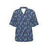 Alien Green UFO Pattern Women's Hawaiian Shirt