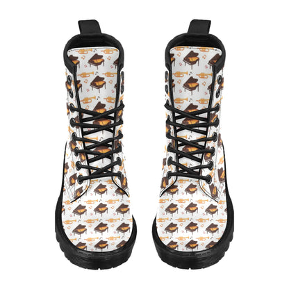 Piano Print Design LKS406 Women's Boots