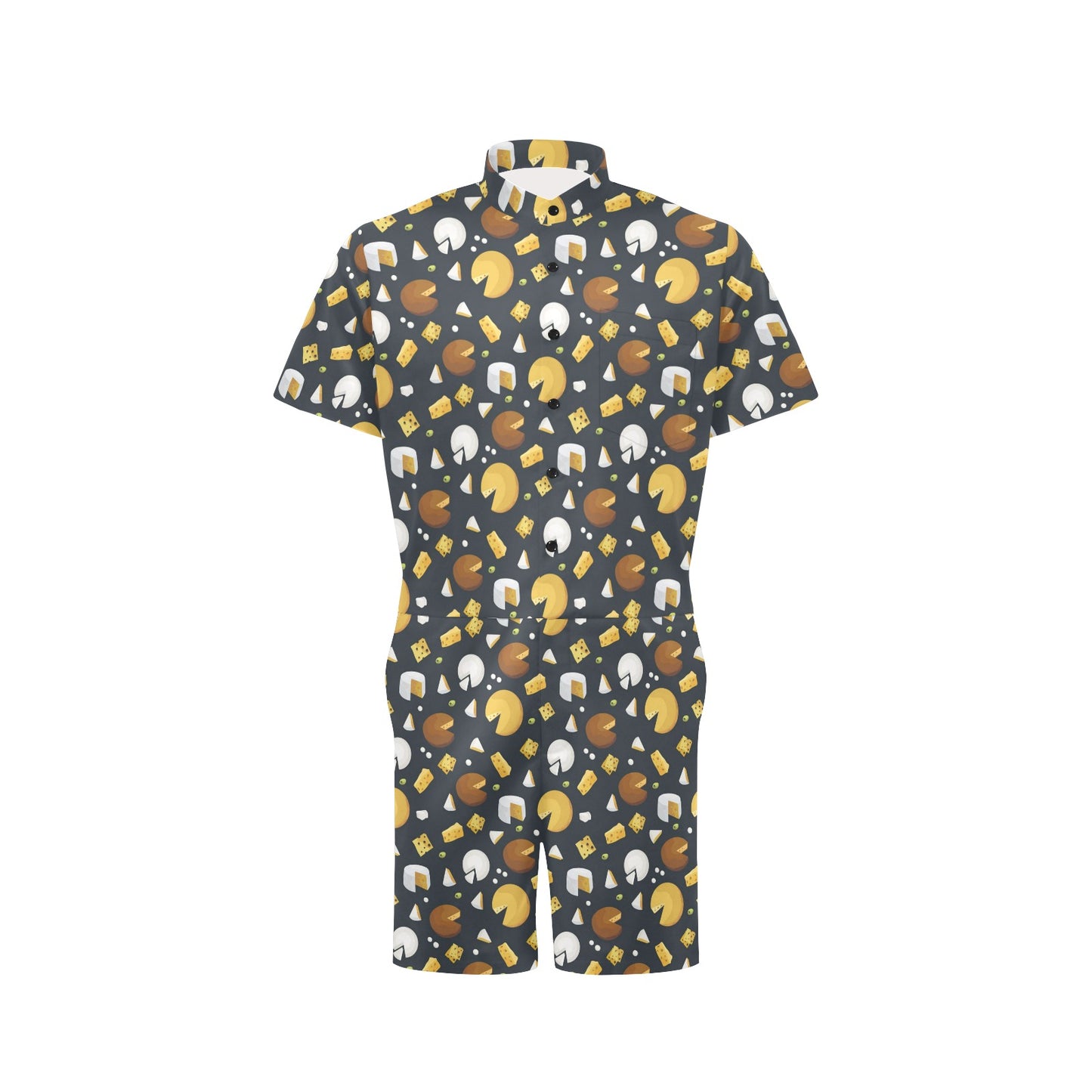Cheese Pattern Print Design 03 Men's Romper