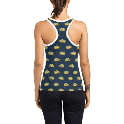 School Bus Print Design LKS304 Women's Racerback Tank Top