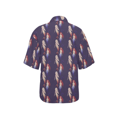 Mermaid Pattern Print Design 02 Women's Hawaiian Shirt