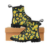 Yellow Hibiscus Pattern Print Design HB08 Women's Boots