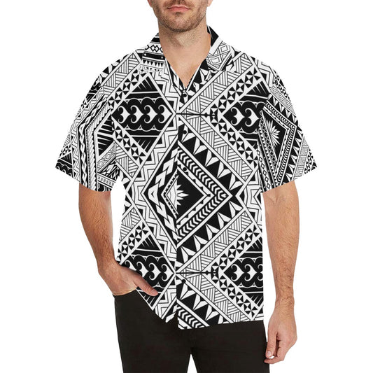 Samoan Tattoo Style Print Design LKS307 Men's Hawaiian Shirt