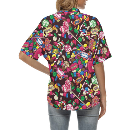 Candy Pattern Print Design CA02 Women's Hawaiian Shirt