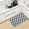 Checkered Flag Crown Pattern Kitchen Mat