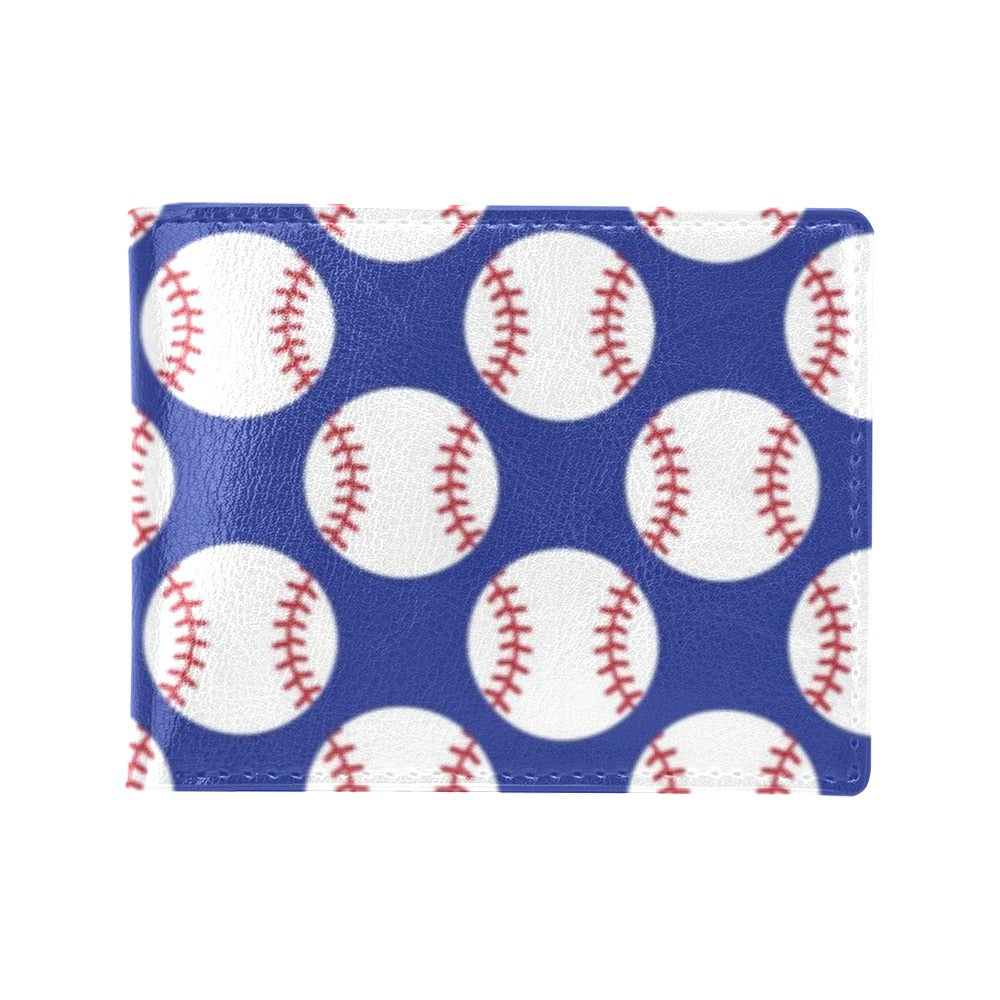Baseball Blue Background Men's ID Card Wallet