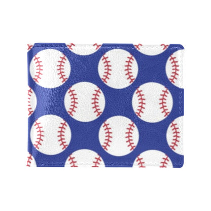 Baseball Blue Background Men's ID Card Wallet