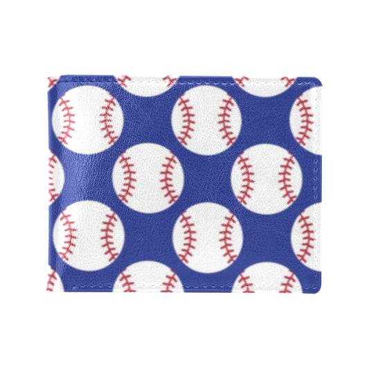 Baseball Blue Background Men's ID Card Wallet