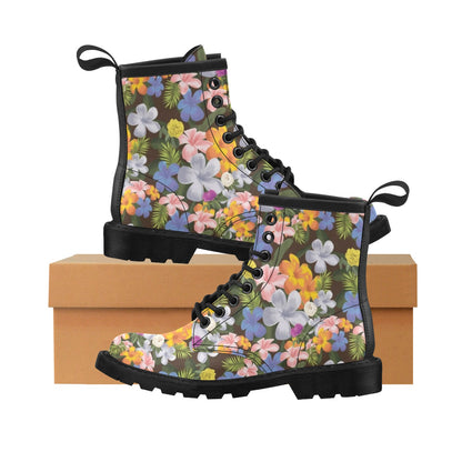 Plumeria Pattern Print Design PM03 Women's Boots