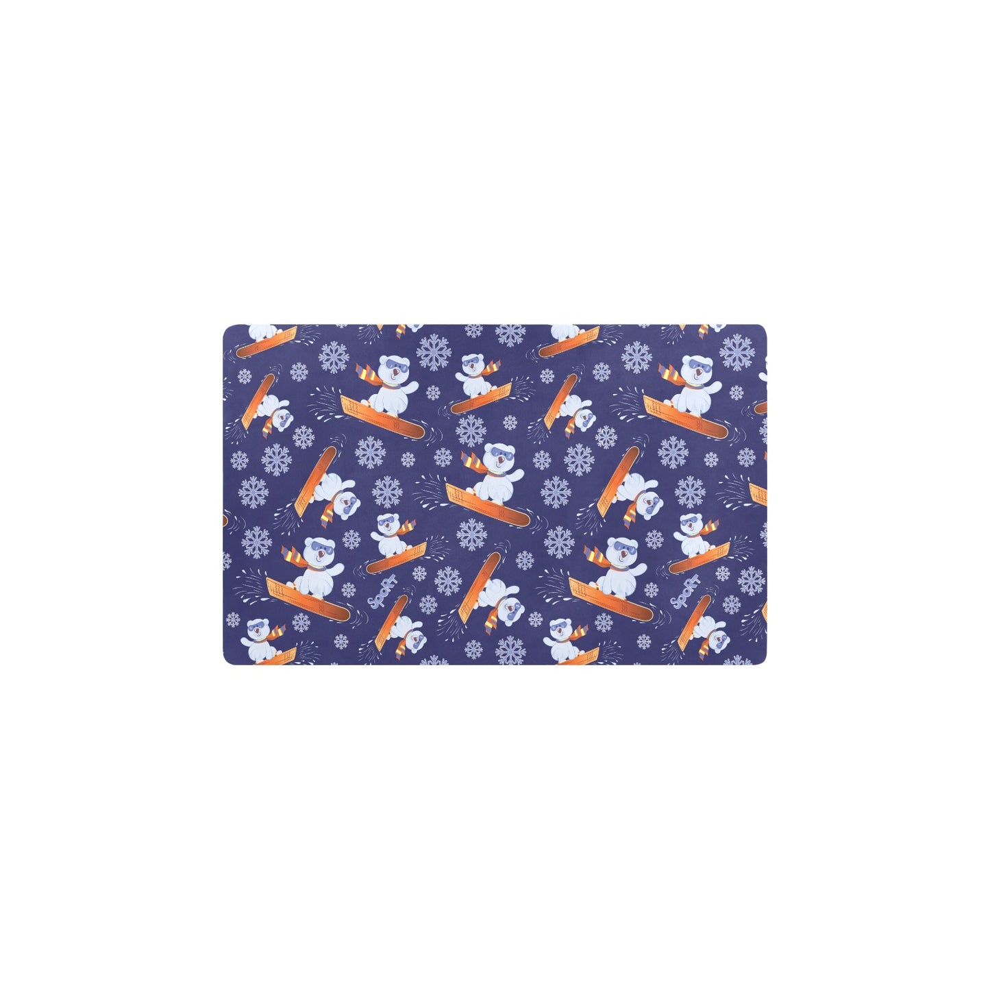 Snowboard Bear Print Design LKS305 Kitchen Mat