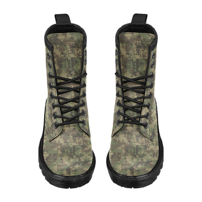 Camouflage Aztec Green Army Print Women's Boots