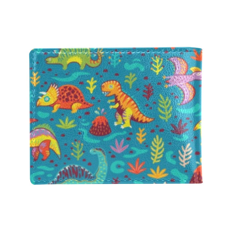 Dinosaur Cartoon Style Men's ID Card Wallet