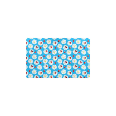 Ladybug with Daisy Themed Print Pattern Kitchen Mat