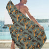 Witch Bat Halloween Print Design LKS305 Beach Towel 32" x 71"
