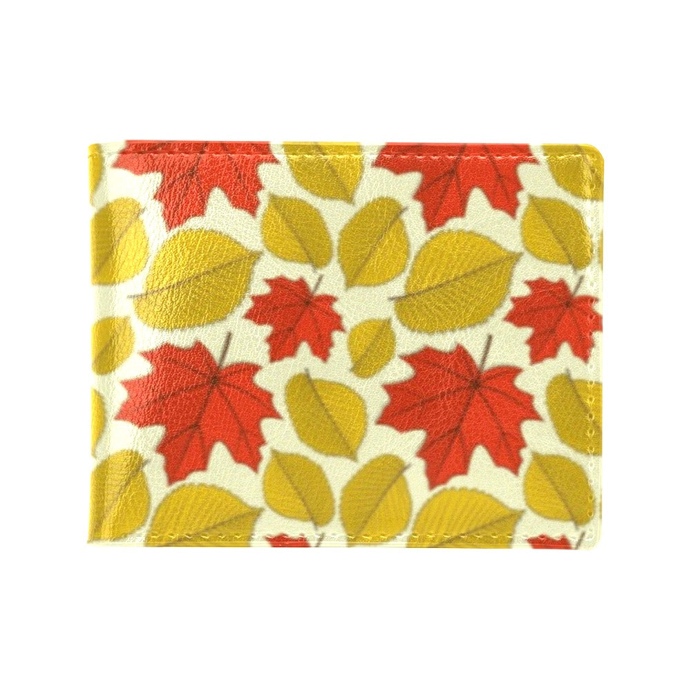 Elm Maple Leave Print Pattern Men's ID Card Wallet