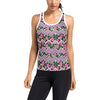 Hibiscus Pink Zigzag Line Pattern Design LKS307 Women's Racerback Tank Top