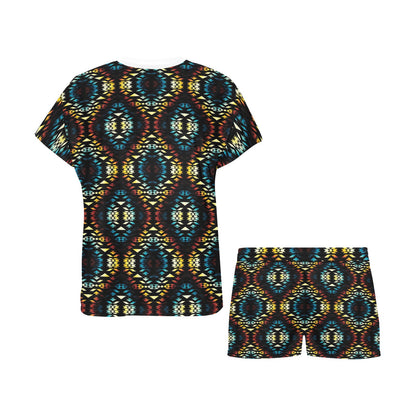 Tribal Pattern Print Design LKS309 Women's Short Pajama Set