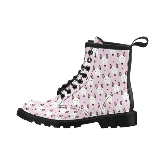 Bull Terrier Pink Print Pattern Women's Boots