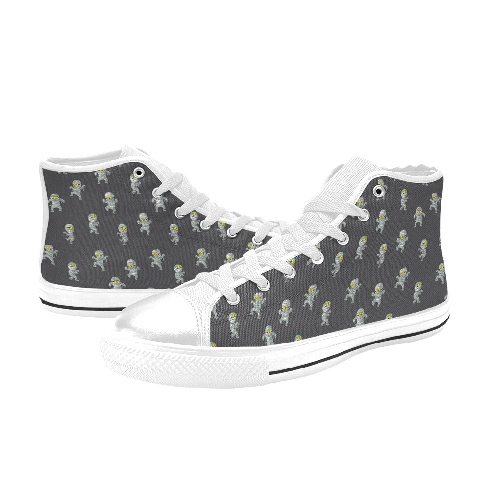 Mummy Print Design LKS305 High Top Women's White Shoes