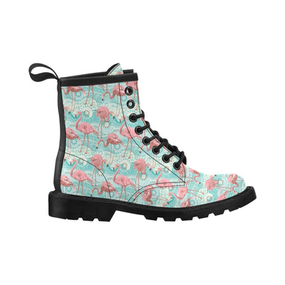 Flamingo Background Themed Print Women's Boots