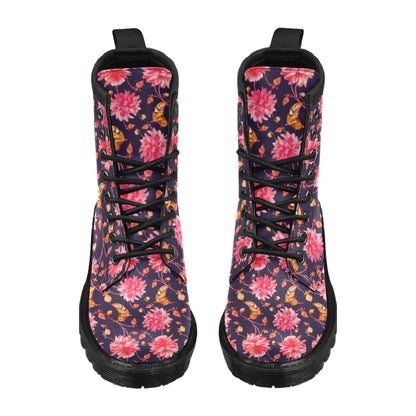 Dahlia Pattern Print Design DH03 Women's Boots