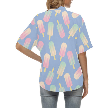Ice Cream Pattern Print Design 05 Women's Hawaiian Shirt