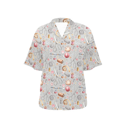 Sewing Equipment Print Design LKS302 Women's Hawaiian Shirt