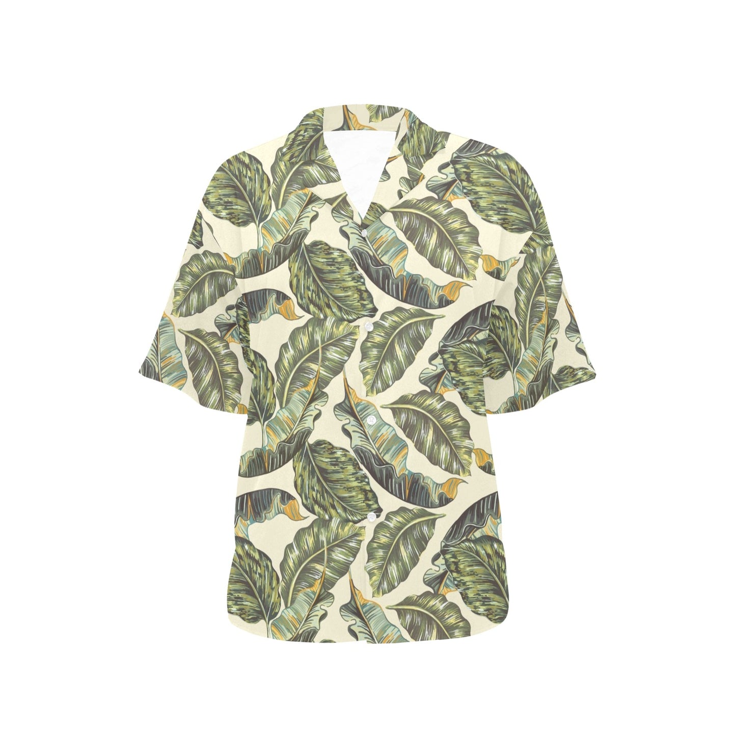 Banana Leaf Pattern Print Design BL08 Women's Hawaiian Shirt