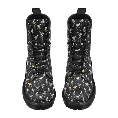 Skeleton Dance Print Women's Boots