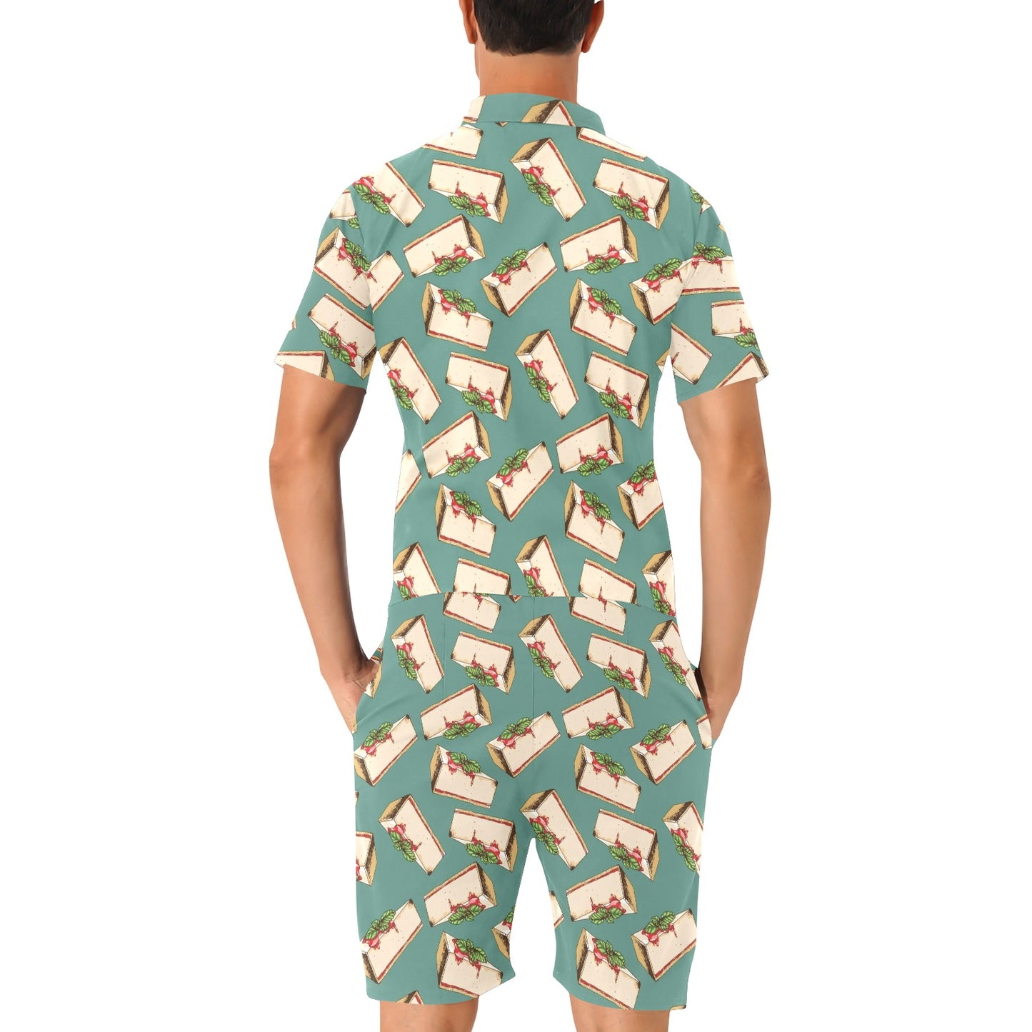 Cheesecake Pattern Print Design CK02 Men's Romper