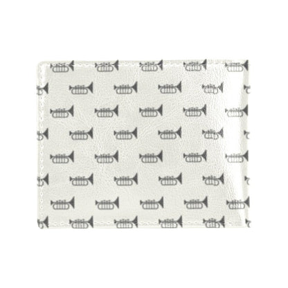 Trumpet Pattern Themed Print Men's ID Card Wallet