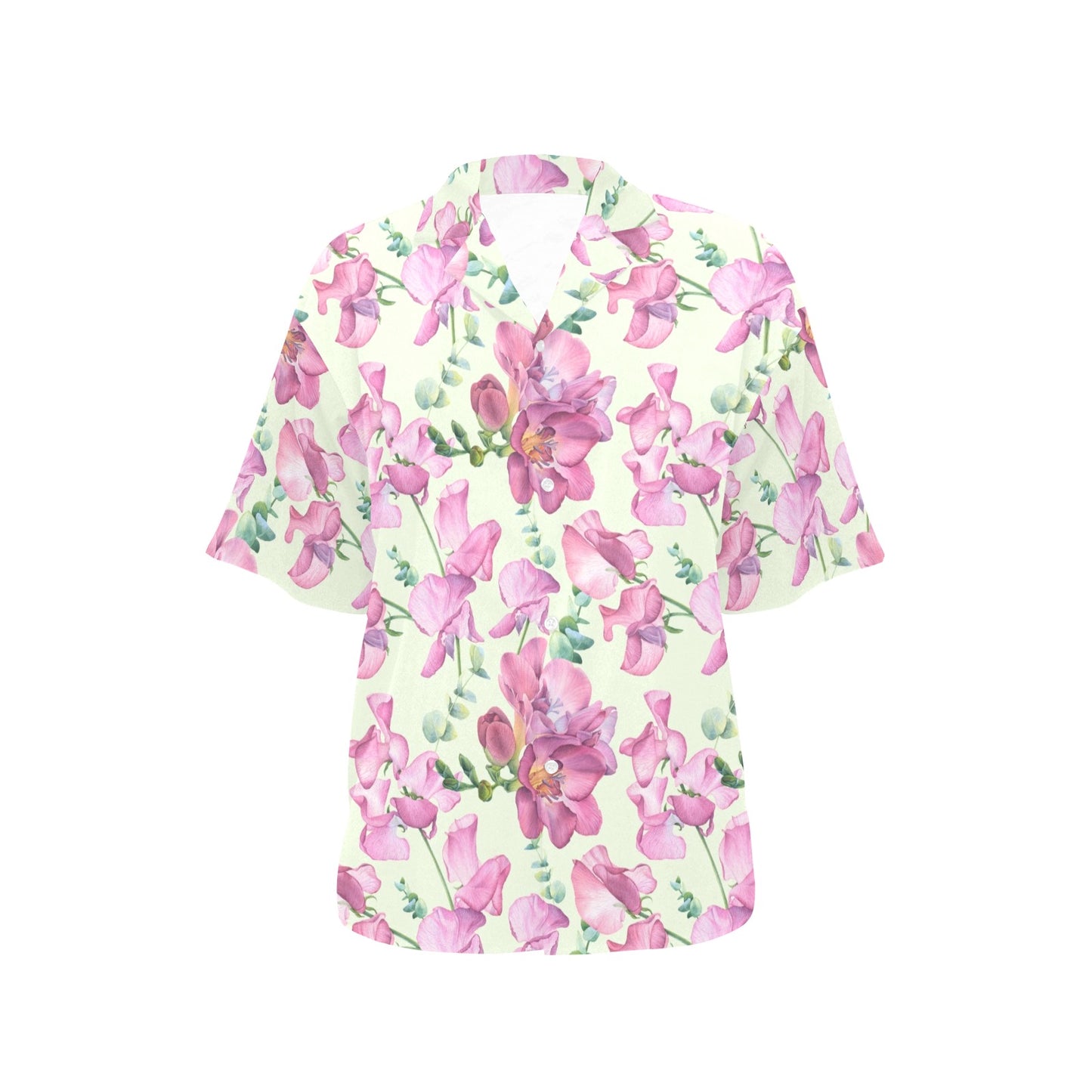 Peony Pattern Print Design PE011 Women's Hawaiian Shirt