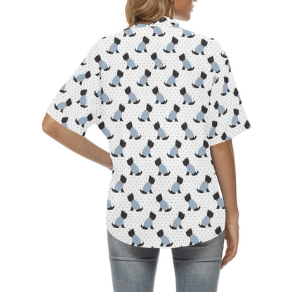 Scottish Terriers Print Design LKS3013 Women's Hawaiian Shirt