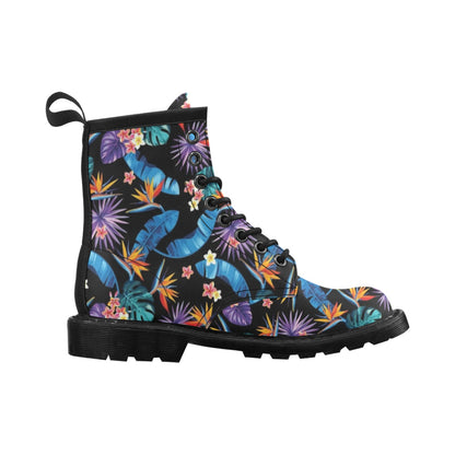 Tropical Flower Pattern Print Design TF018 Women's Boots