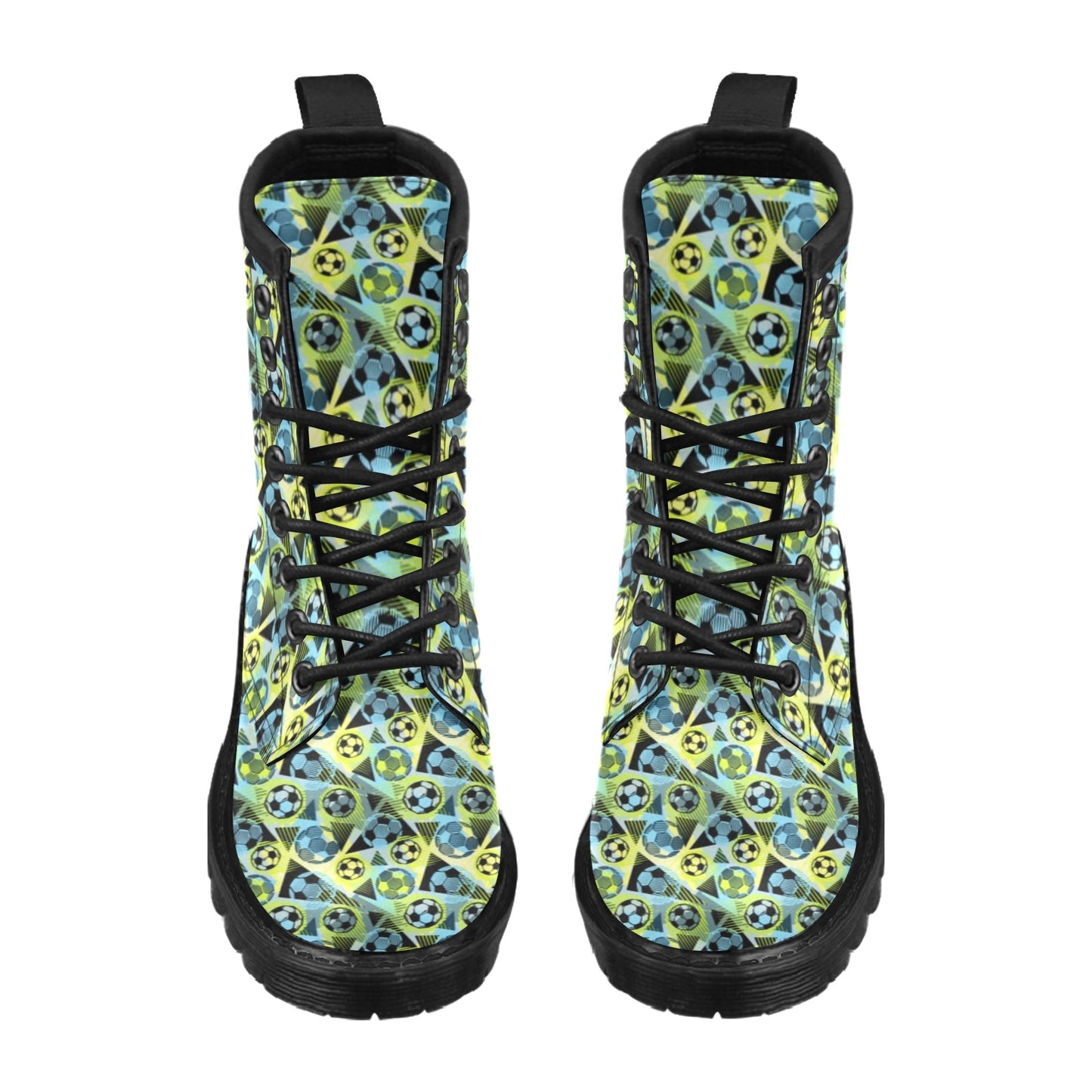 Soccer Ball Themed Print Design Women's Boots
