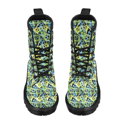 Soccer Ball Themed Print Design Women's Boots