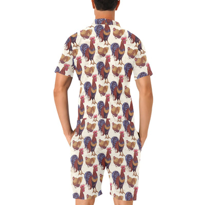 Rooster Pattern Print Design A03 Men's Romper