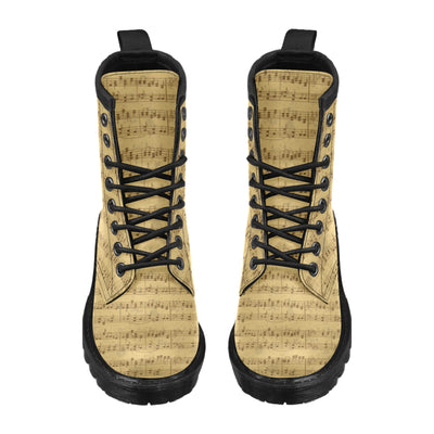 Music Note Vintage Themed Print Women's Boots