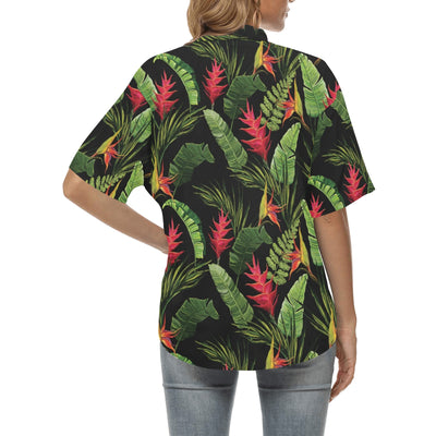 Bird Of Paradise Pattern Print Design BOP010 Women's Hawaiian Shirt