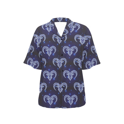 Aries Zodiac Pattern Print Design 01 Women's Hawaiian Shirt