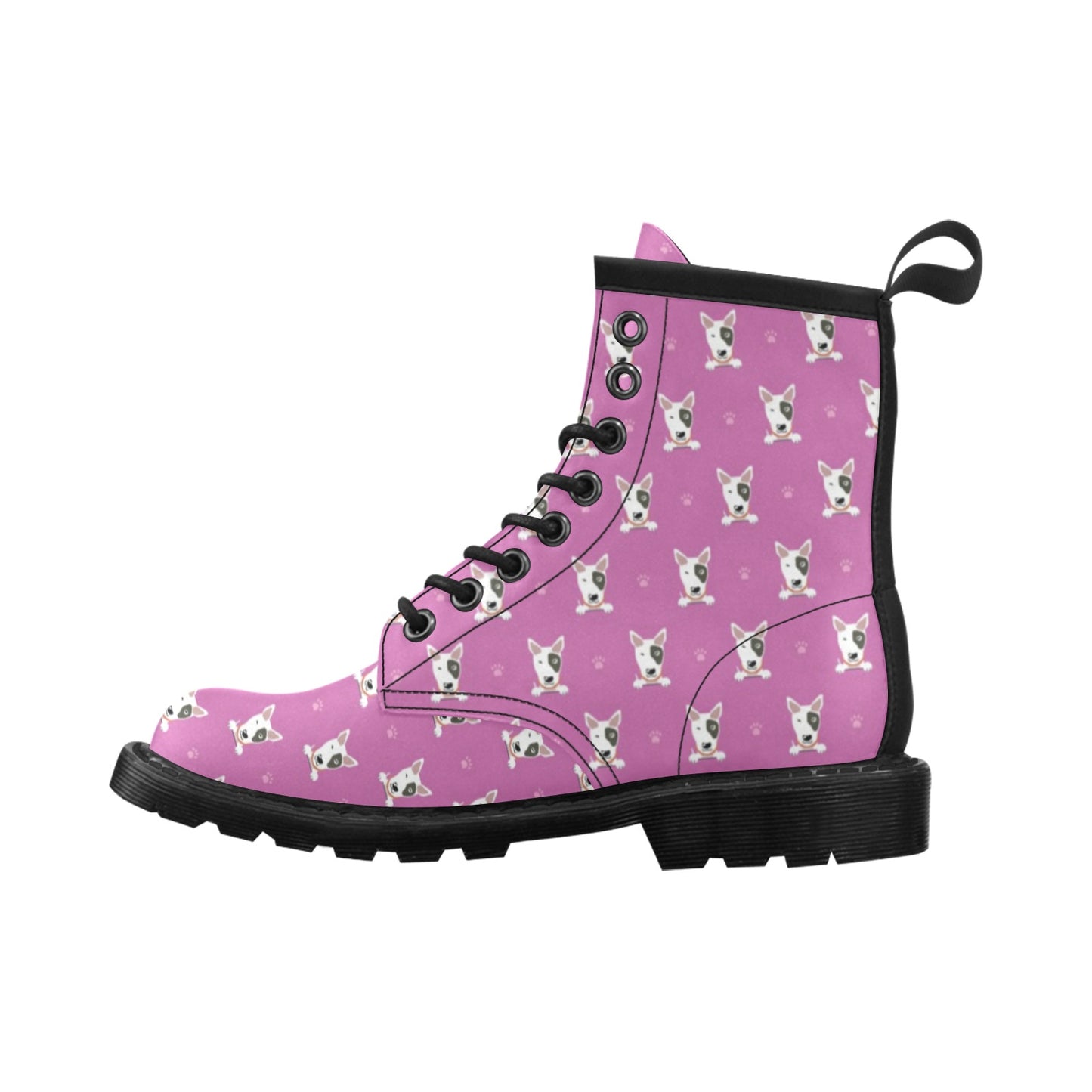 Bull Terrier Happy Print Pattern Women's Boots
