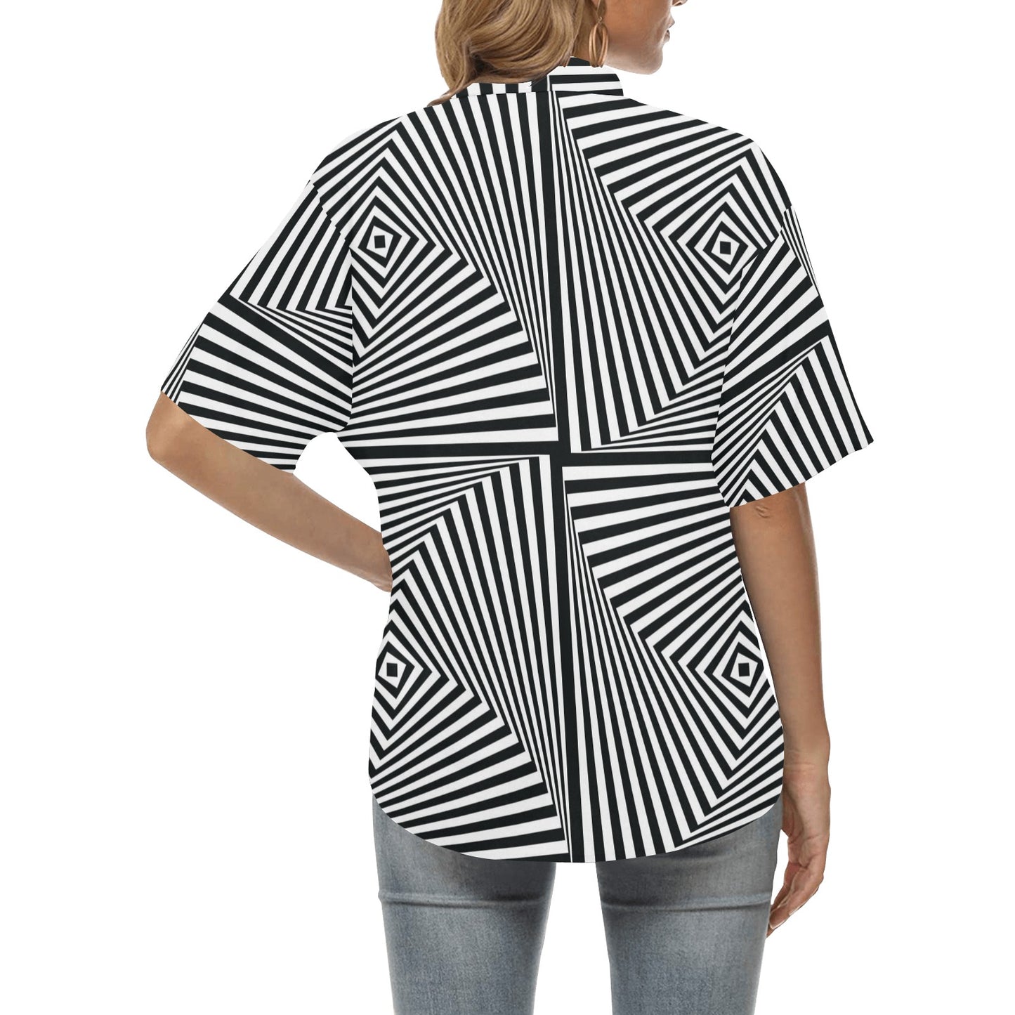 Vortex Print Design LKS302 Women's Hawaiian Shirt